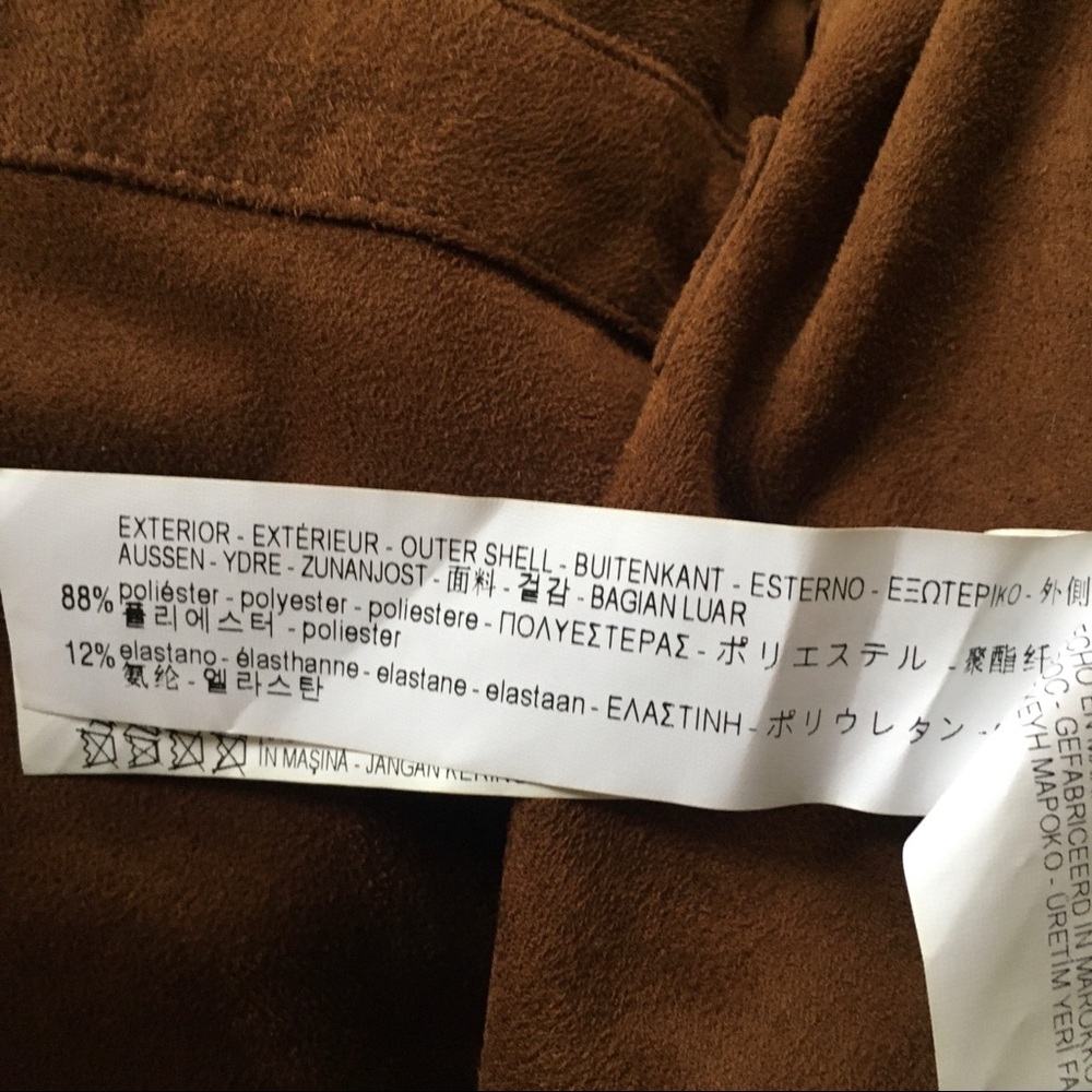 Zara Basic Suede Brown Waterfall Jacket Size Larg… - image 8